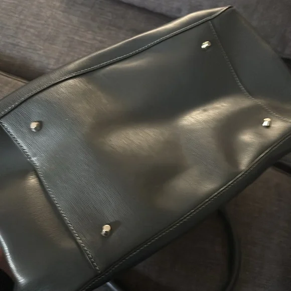 CROMIA Italian Leather Grey Top Handle Satchel Bag - Picture 5 of 10